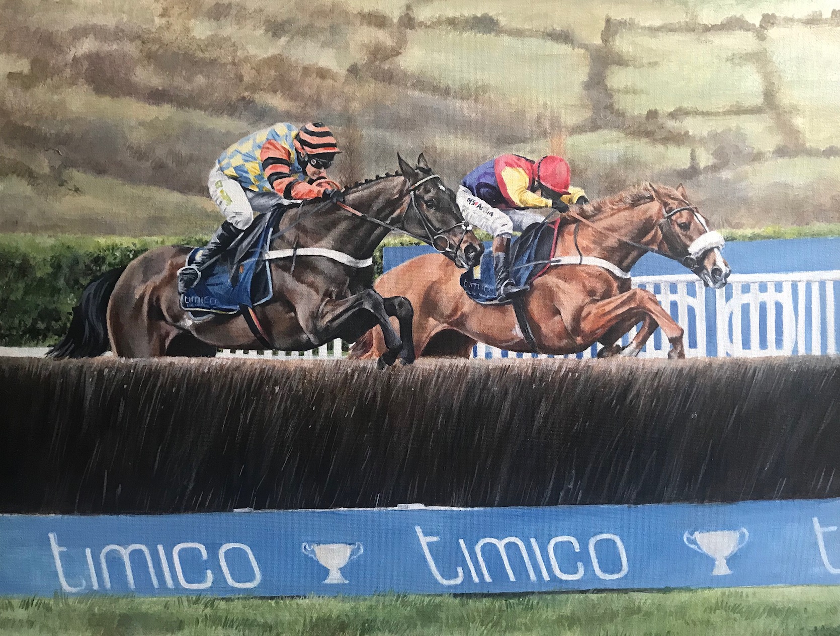 Might Bite and Native River - Cheltenham Gold Cup 2018 Original Acrylic on Canvas